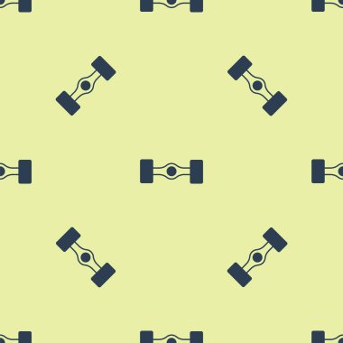 Mavi Chassis araba ikonu sarı arka planda izole edilmiş pürüzsüz desen. Vektör.