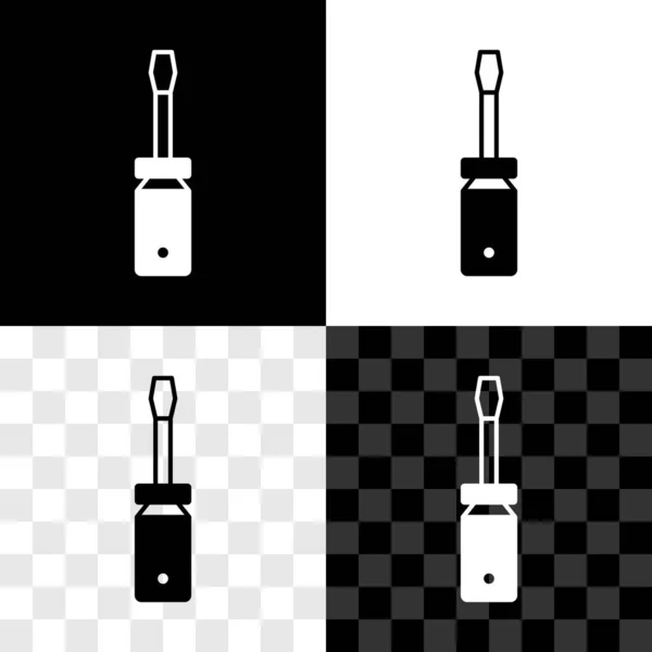Set Schraubenzieher Symbol Isoliert Auf Schwarz Weißem Transparentem Hintergrund Service — Stockvektor