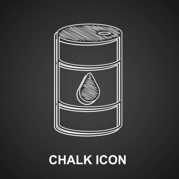 Chalk Barrel oil icon isolated on black background.  Vector
