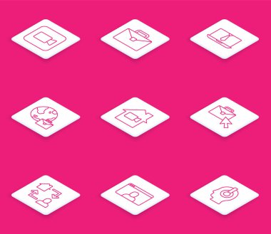 Kamera, Evrak Çantası, Görüntülü Sohbet Konferansı, Çevrimiçi Çalışma, Kamera Kapalı Ev ve Simge. Vektör