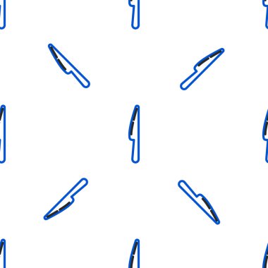 Çizgi Bıçak simgesi beyaz arkaplandaki kusursuz deseni izole etti. Çatal bıçak sembolü. Renkli taslak konsepti. Vektör.