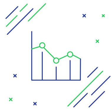 Çizgi pasta grafiği bilgi simgesi beyaz arkaplanda izole edildi. Diyagram çizelgesi. Renkli taslak konsepti. Vektör