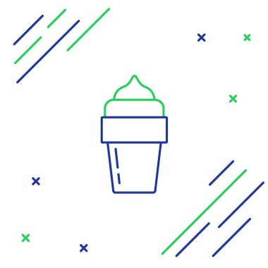 Beyaz arka planda izole edilmiş çizgi dondurma ikonu. Güzel sembol. Renkli taslak konsepti. Vektör