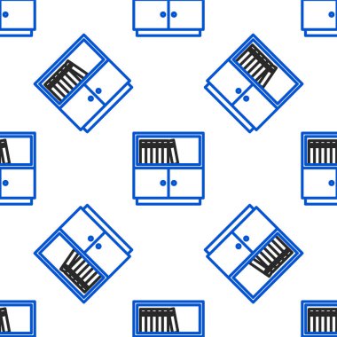Satır Kütüphanesi kitaplığı simgesi beyaz arkaplanda izole edilmiş pürüzsüz desen. Renkli taslak konsepti. Vektör