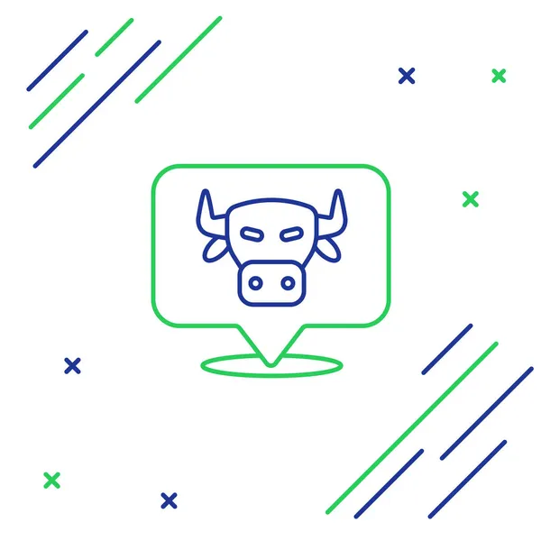 Line Cow head icon isolated on white background. Colorful outline concept. Vector — Stock Vector