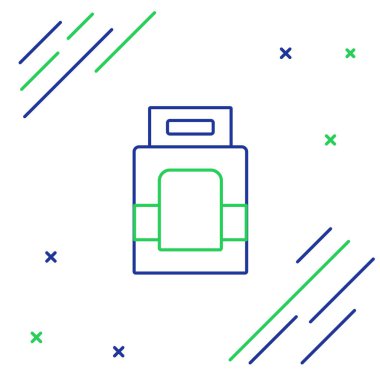 Otomatik çamaşır makinesi simgesi için çamaşır deterjanı beyaz arkaplanda izole edilmiş. Renkli taslak konsepti. Vektör