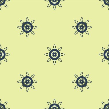 Mavi Gemi direksiyon ikonu sarı arka planda izole edilmiş pürüzsüz desen. Vektör