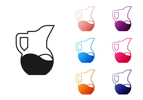 Black Milk jug or pitcher icon isolated on white background. Set icons colorful. Vector — Stock Vector
