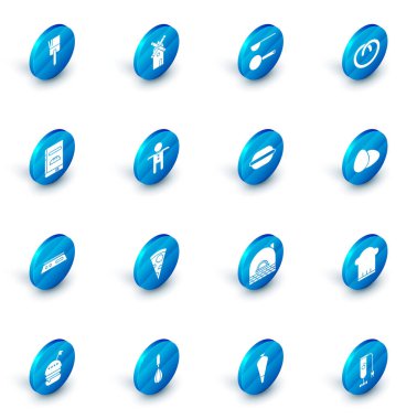 Yeldeğirmeni Ölçme Krakeri Elektronik Pretzel Pretzel Pul Holiday Zencefilli Ekmek Adam Kurabiye Tavuk Yumurtası ve Makarna İkonu. Vektör.