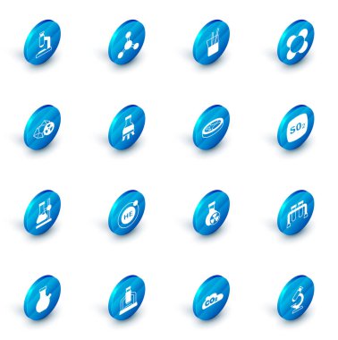 Molekül, Laboratuvar cam, Radyoaktif, Test tüpü tüpü, Sülfür dioksit SO2 ve bakteri ikonlu Petri kabını hazırlayın. Vektör