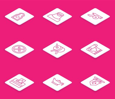 Müslüman Camii 'ni, Niqab' taki kadını, Ramazan topunu, sigara içilmeyen, davulu, geleneksel halı, bağış ya da akaryakıt ikonunu ödeyin. Vektör