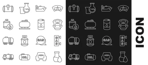 Установка Линии Нефтегазовая Пробирка Газозаправочная Станция Танкер Склад Пропан Газ — стоковый вектор