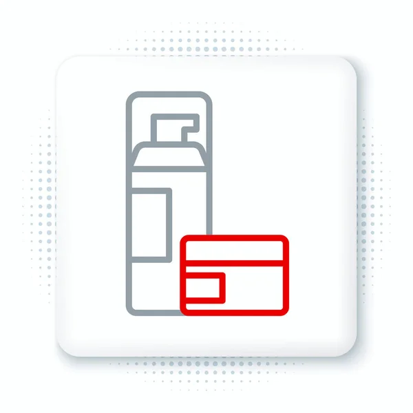Line Shaving gel foam icon isolated on white background. Shaving cream. Colorful outline concept. Vector — Stock Vector