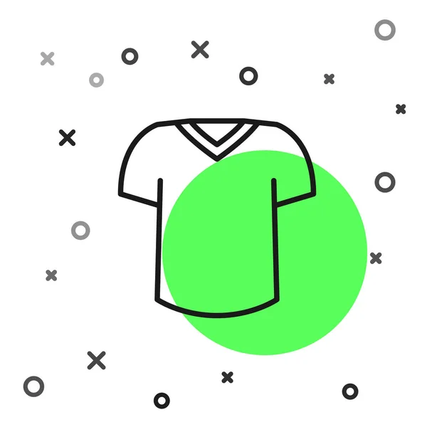 Svart linje T-shirt ikon isolerad på vit bakgrund. Vektor — Stock vektor