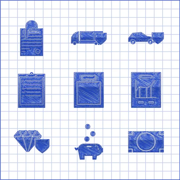 Définir Formulaire Vide Tirelire Avec Pièce Monnaie Pile Argent Comptant — Image vectorielle