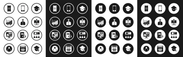 Graduiertenmütze Auf Globus Student Kuchendiagramm Infografik Online Play Video Video — Stockvektor