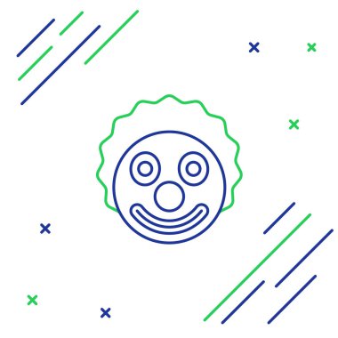 Palyaço başı simgesi beyaz arkaplanda izole edildi. Renkli taslak konsepti. Vektör