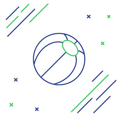 Line Beach top ikonu beyaz arkaplanda izole edildi. Renkli taslak konsepti. Vektör