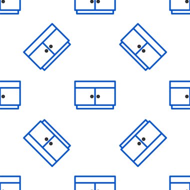 Çizgi Göğüs çekmece simgesi beyaz arkaplanda izole edilmiş kusursuz desen. Renkli taslak konsepti. Vektör