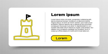 Çizgi Kum Kulesi simgesi beyaz arkaplanda izole edildi. Renkli taslak konsepti. Vektör