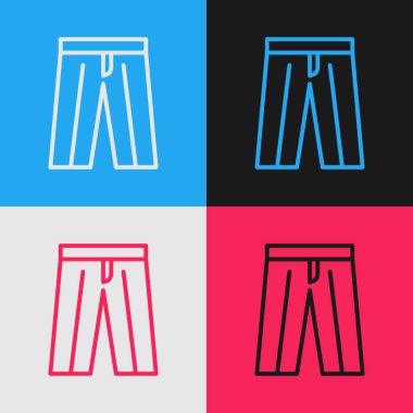 Pop Art Line Pants simgesi renk arkaplanında izole edildi. Pantolon imzası. Vektör