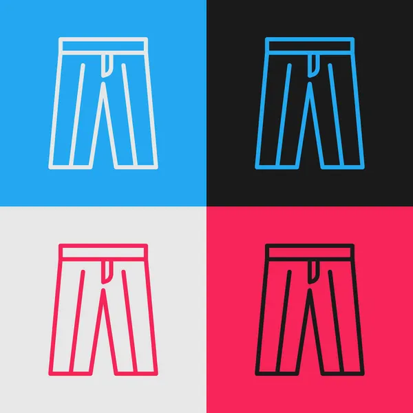 Pop linii Spodnie ikona izolowane na tle koloru. Podpis spodni. Wektor — Wektor stockowy