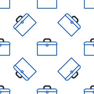 Satır Evrak Çantası simgesi beyaz arkaplanda izole edilmiş kusursuz desen. İş ilanı. İş portföyü. Renkli taslak konsepti. Vektör.