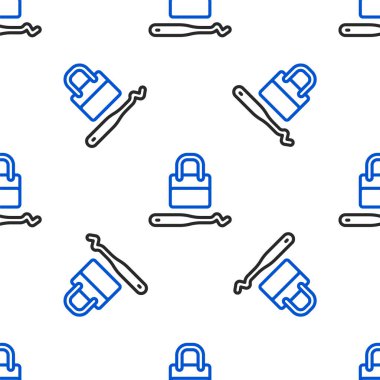 Kilit açma simgesi için maymuncuklar ya da maymuncuklar beyaz arkaplanda izole edilmiş dikişsiz desen. Renkli taslak konsepti. Vektör