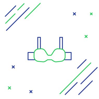 Çizgi sütyen simgesi beyaz arkaplanda izole edildi. İç çamaşırı sembolü. Renkli taslak konsepti. Vektör