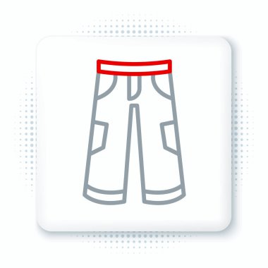 Çizgi Pantolon simgesi beyaz arkaplanda izole edildi. Pantolon imzası. Renkli taslak konsepti. Vektör