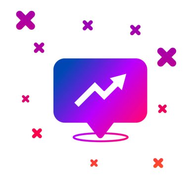 Renk Finansal Büyüme Simgesi beyaz arka planda izole edildi. Gelirleri arttırıyorum. Kademeli rastgele dinamik şekiller. Vektör