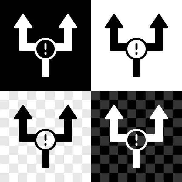 Setzen Sie Das Pfeil Symbol Isoliert Auf Einem Schwarz Weißen — Stockvektor