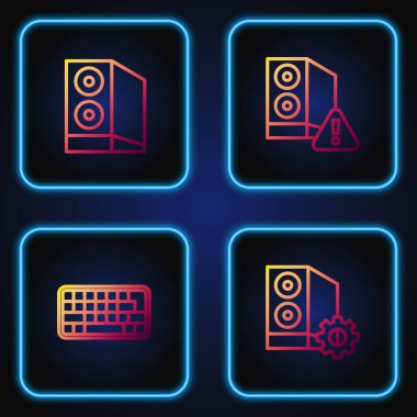 Satır Kutusu, Klavye, ve. Renk simgeleri. Vektör