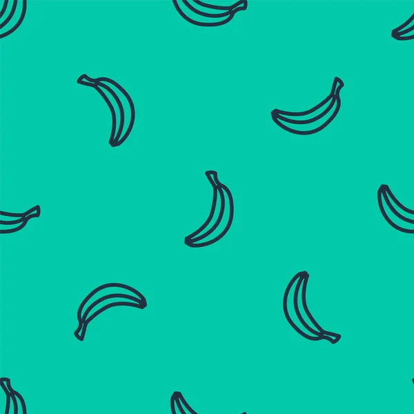 Línea Azul Banana Icono Aislado Patrón Sin Costuras Sobre Fondo — Vector de stock