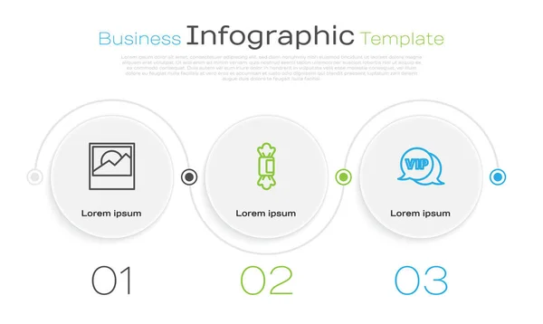 Définir Ligne Photo Candy Vip Dans Bulle Parole Modèle Infographie — Image vectorielle