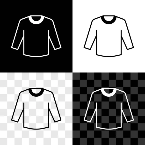 검정 색 과 흰색, 투명 한 배경에 분리 된스 위 터 아이콘을 설정 합니다. 펄 러버 아이콘. 스웨트 셔츠 사인이야. Vector — 스톡 벡터