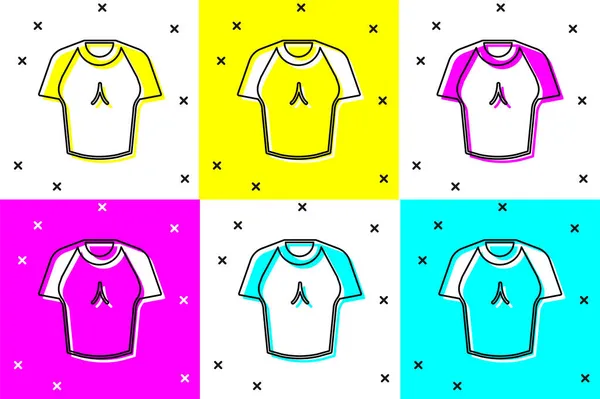 Set T-shirt icon isolated on color background. Vector — Stock Vector