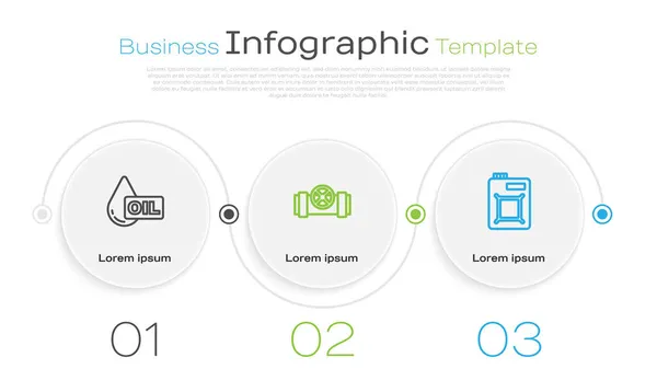 Ligne de réglage goutte d'huile, tuyaux métalliques et vanne et boîte pour huile moteur. Modèle d'infographie d'entreprise. Vecteur — Image vectorielle