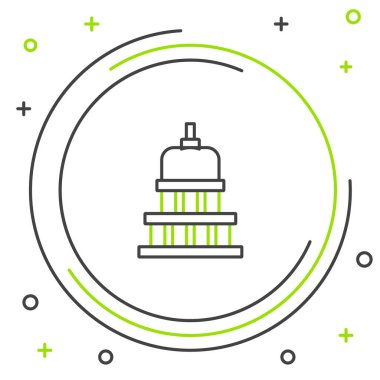 Beyaz Saray çizgisi simgesi beyaz arkaplanda izole edildi. Washington DC mi? Renkli taslak konsepti. Vektör