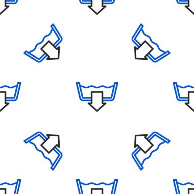 Çizgi yıkama kipleri simgesi beyaz arkaplanda izole edilmiş pürüzsüz desen. Sıcaklık temizliği. Renkli taslak konsepti. Vektör