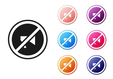 Beyaz arkaplanda siyah sansürlü pul simgesi izole edildi. Simgeleri renklendirin. Vektör