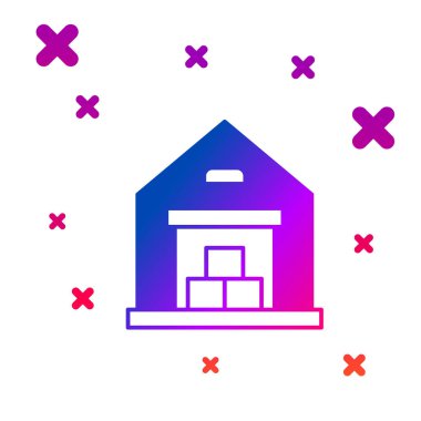 Beyaz arkaplanda Renk Deposu simgesi izole edildi. Kademeli rastgele dinamik şekiller. Vektör