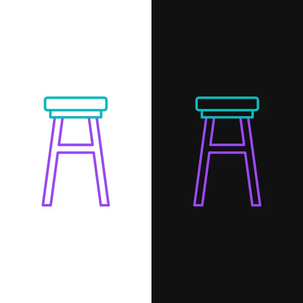 Ikona Line Chair izolované na bílém a černém pozadí. Barevný koncept. Vektor — Stockový vektor