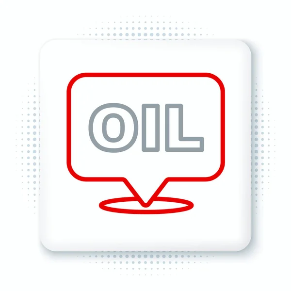 Línea icono de aceite de Word aislado sobre fondo blanco. Concepto de esquema colorido. Vector — Vector de stock