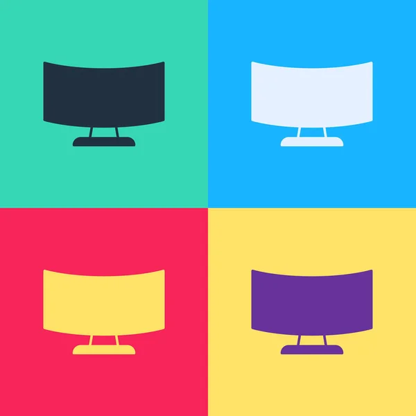 Pop Art Computerbildschirm-Symbol isoliert auf farbigem Hintergrund. Elektronisches Gerät. Frontansicht. Vektor — Stockvektor