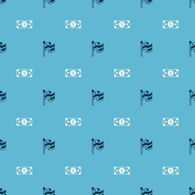 Amerikan bayrağı ve Stacks kağıt para ayarlayın. Vektör