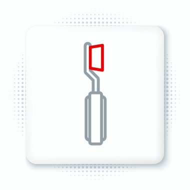 Diş fırçası simgesi beyaz arkaplanda izole edildi. Renkli taslak konsepti. Vektör