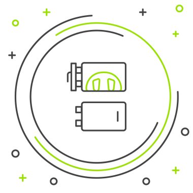 Beyaz arkaplanda çizgi krematoryum simgesi izole edildi. Renkli taslak konsepti. Vektör