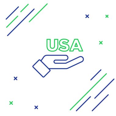 Amerika 'nın Bağımsızlık Günü çizgisi simgesi beyaz arkaplanda izole edildi. 4 Temmuz. Amerika Birleşik Devletleri ülkesi. Renkli taslak konsepti. Vektör