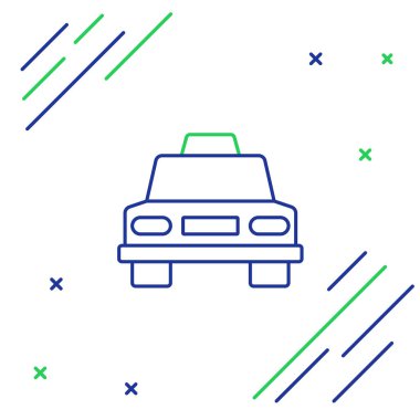 Taksi hattı simgesi beyaz arkaplanda izole edildi. Renkli taslak konsepti. Vektör